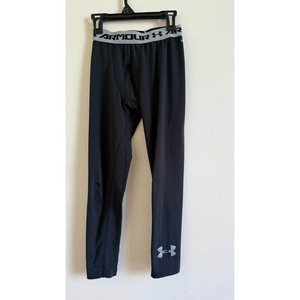 Under Armour HeatGear Youth Medium Compression Leggings Black Fitted Tights